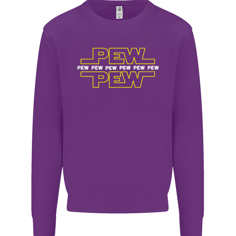 Pew Pew SCI-FI Movie Film Kids Sweatshirt Jumper Purple