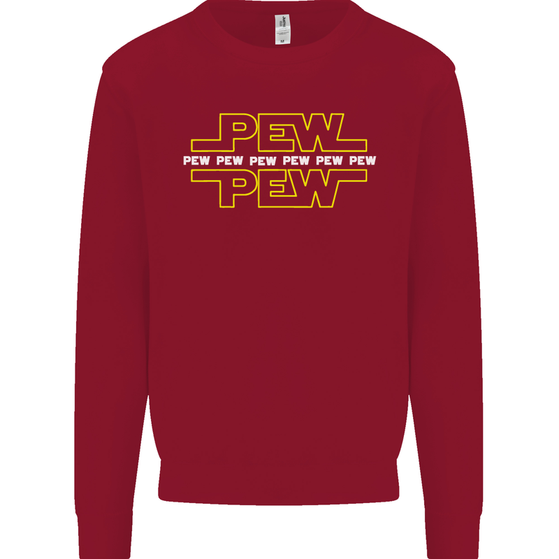 Pew Pew SCI-FI Movie Film Kids Sweatshirt Jumper Red