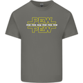 Pew Pew SCI-FI Movie Film Mens Cotton T-Shirt Tee Top Charcoal