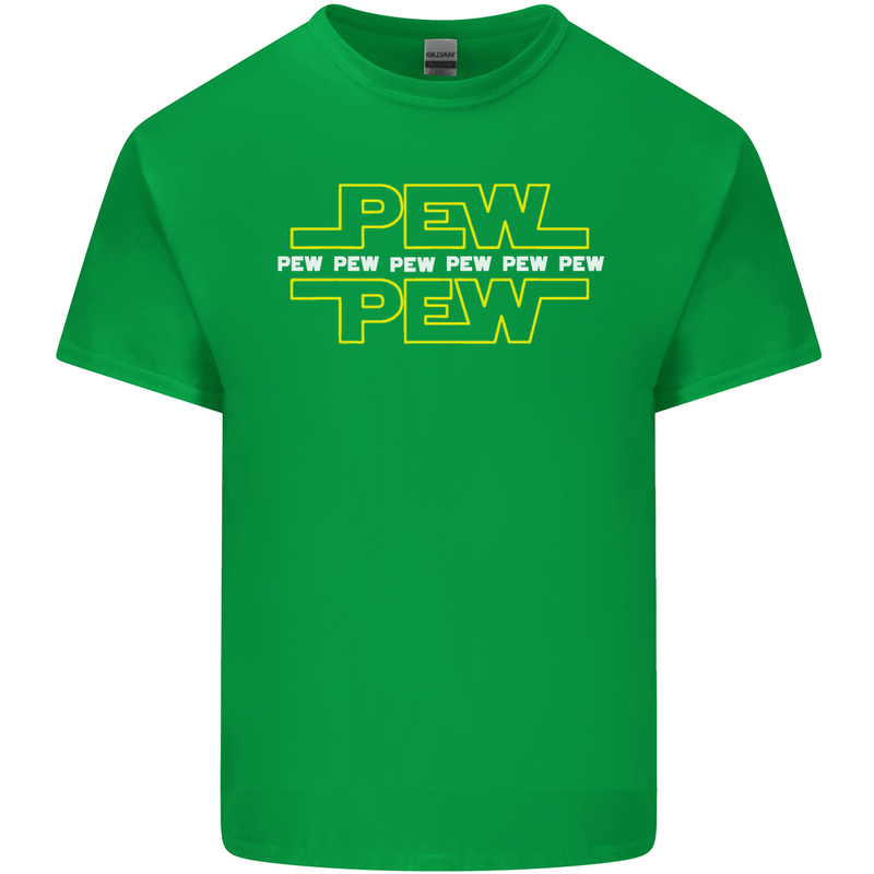 Pew Pew SCI-FI Movie Film Mens Cotton T-Shirt Tee Top Irish Green
