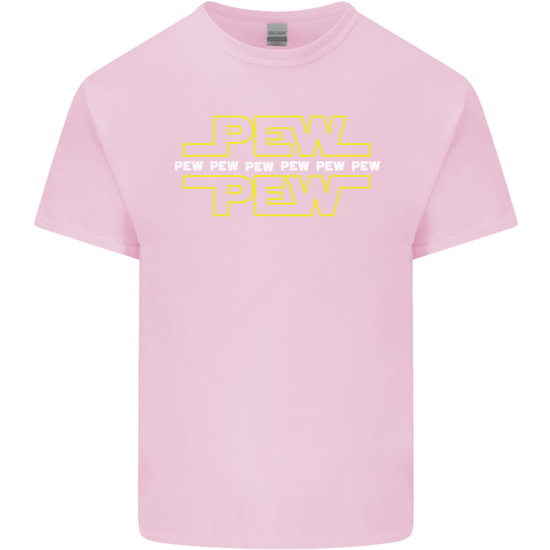 Pew Pew SCI-FI Movie Film Mens Cotton T-Shirt Tee Top Light Pink