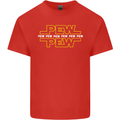 Pew Pew SCI-FI Movie Film Mens Cotton T-Shirt Tee Top Red