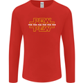 Pew Pew SCI-FI Movie Film Mens Long Sleeve T-Shirt Red