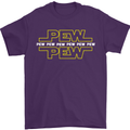 Pew Pew SCI-FI Movie Film Mens T-Shirt Cotton Gildan Purple