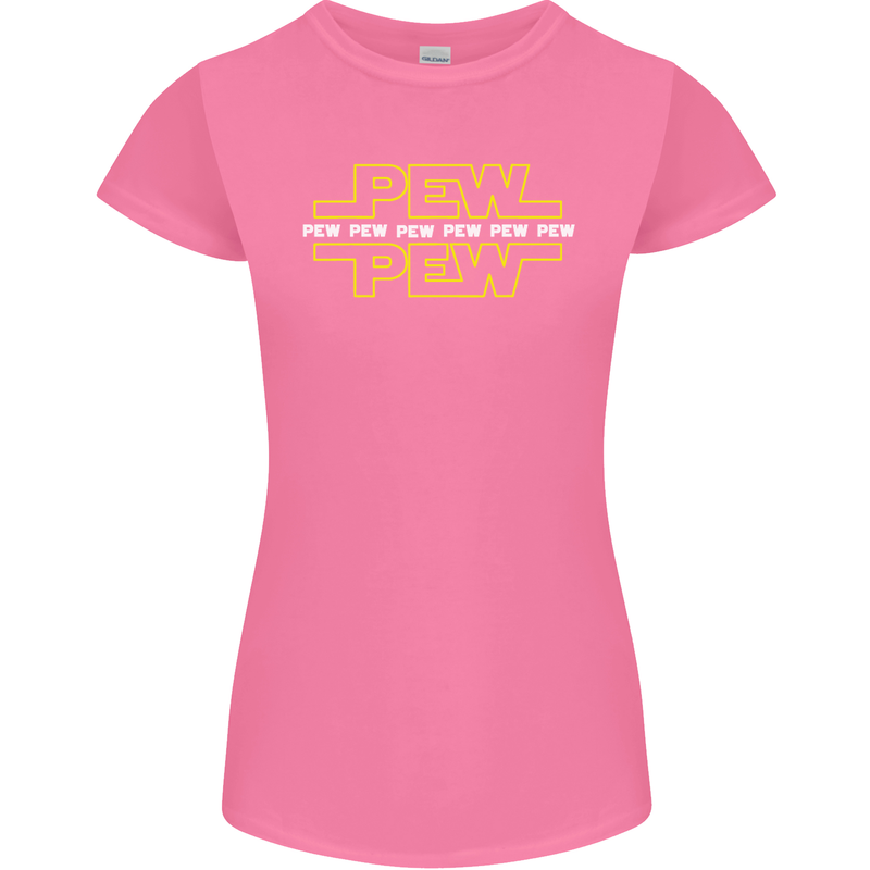 Pew Pew SCI-FI Movie Film Womens Petite Cut T-Shirt Azalea