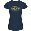 Pew Pew SCI-FI Movie Film Womens Petite Cut T-Shirt Navy Blue