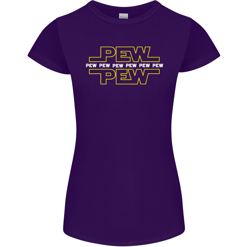 Pew Pew SCI-FI Movie Film Womens Petite Cut T-Shirt Purple