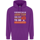 Photography Addiction Funny Photographer Childrens Kids Hoodie Purple