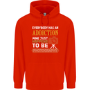 Photography Addiction Funny Photographer Mens 80% Cotton Hoodie Bright Red
