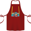 Photography Camera Around Neck Cotton Apron 100% Organic Maroon