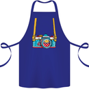 Photography Camera Around Neck Cotton Apron 100% Organic Royal Blue