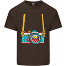 Photography Camera Around Neck Mens Cotton T-Shirt Tee Top Dark Chocolate