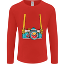 Photography Camera Around Neck Mens Long Sleeve T-Shirt Red