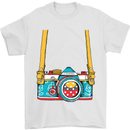 Photography Camera Around Neck Mens T-Shirt Cotton Gildan White