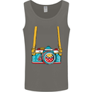 Photography Camera Around Neck Mens Vest Tank Top Charcoal