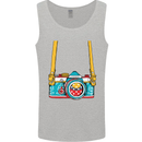 Photography Camera Around Neck Mens Vest Tank Top Sports Grey