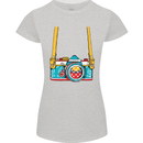 Photography Camera Around Neck Womens Petite Cut T-Shirt Sports Grey
