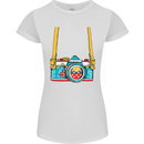 Photography Camera Around Neck Womens Petite Cut T-Shirt White