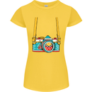Photography Camera Around Neck Womens Petite Cut T-Shirt Yellow