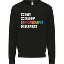 Photography Eat Sleep Photographer Funny Kids Sweatshirt Jumper Black