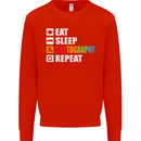 Photography Eat Sleep Photographer Funny Kids Sweatshirt Jumper Bright Red