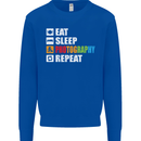 Photography Eat Sleep Photographer Funny Kids Sweatshirt Jumper Royal Blue
