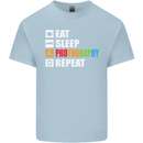 Photography Eat Sleep Photographer Funny Kids T-Shirt Childrens Light Blue