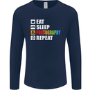 Photography Eat Sleep Photographer Funny Mens Long Sleeve T-Shirt Navy Blue