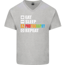 Photography Eat Sleep Photographer Funny Mens V-Neck Cotton T-Shirt Sports Grey