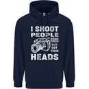 Photography I Shoot People Photographer Childrens Kids Hoodie Navy Blue