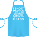 Photography I Shoot People Photographer Cotton Apron 100% Organic Turquoise