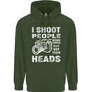 Photography I Shoot People Photographer Mens 80% Cotton Hoodie Forest Green