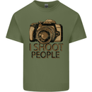Photography I Shoot People Photographer Mens Cotton T-Shirt Tee Top Military Green