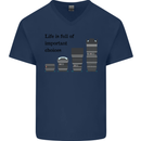 Photography Important Choices Photographer Mens V-Neck Cotton T-Shirt Navy Blue