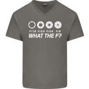 Photography What the F Stop Photographer Mens V-Neck Cotton T-Shirt Charcoal