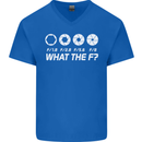 Photography What the F Stop Photographer Mens V-Neck Cotton T-Shirt Royal Blue
