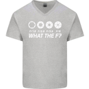 Photography What the F Stop Photographer Mens V-Neck Cotton T-Shirt Sports Grey