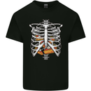 Pie Inside a Skeleton Torso Funny Food Mens Cotton T-Shirt Tee Top Black