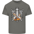Pie Inside a Skeleton Torso Funny Food Mens Cotton T-Shirt Tee Top Charcoal