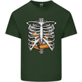Pie Inside a Skeleton Torso Funny Food Mens Cotton T-Shirt Tee Top Forest Green