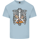Pie Inside a Skeleton Torso Funny Food Mens Cotton T-Shirt Tee Top Light Blue