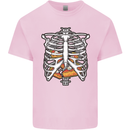 Pie Inside a Skeleton Torso Funny Food Mens Cotton T-Shirt Tee Top Light Pink
