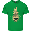 Pineapple Skull Gothic Biker Surfing Kids T-Shirt Childrens Irish Green