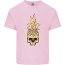 Pineapple Skull Gothic Biker Surfing Kids T-Shirt Childrens Light Pink