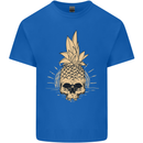Pineapple Skull Gothic Biker Surfing Kids T-Shirt Childrens Royal Blue