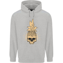 Pineapple Skull Gothic Biker Surfing Mens 80% Cotton Hoodie Sports Grey