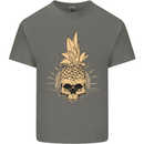 Pineapple Skull Gothic Biker Surfing Mens Cotton T-Shirt Tee Top Charcoal