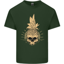 Pineapple Skull Gothic Biker Surfing Mens Cotton T-Shirt Tee Top Forest Green