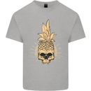 Pineapple Skull Gothic Biker Surfing Mens Cotton T-Shirt Tee Top Sports Grey