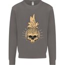 Pineapple Skull Gothic Biker Surfing Mens Sweatshirt Jumper Charcoal